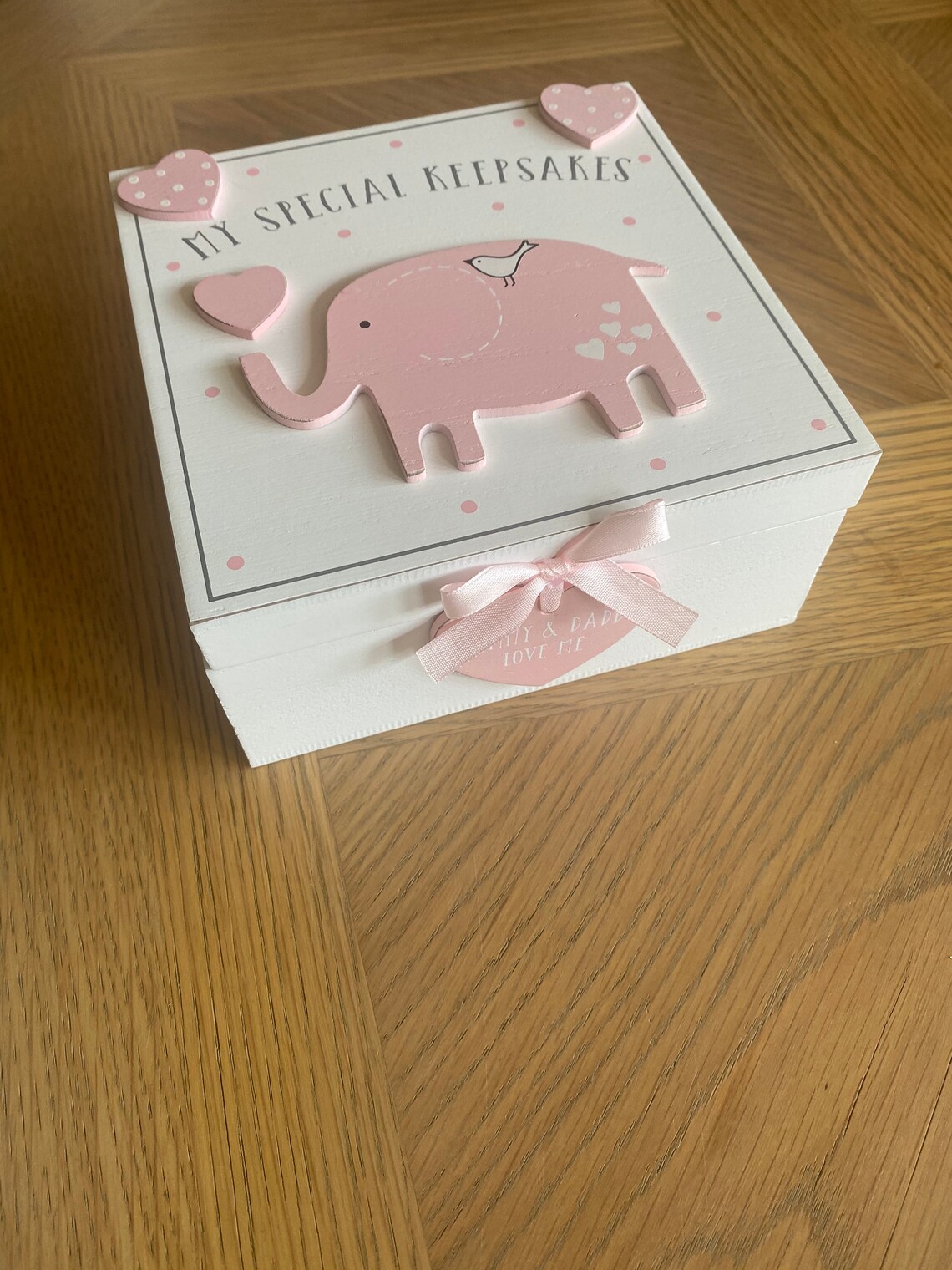 Elephant Baby Keepsake Box Vintage Wooden Elephant Etsy