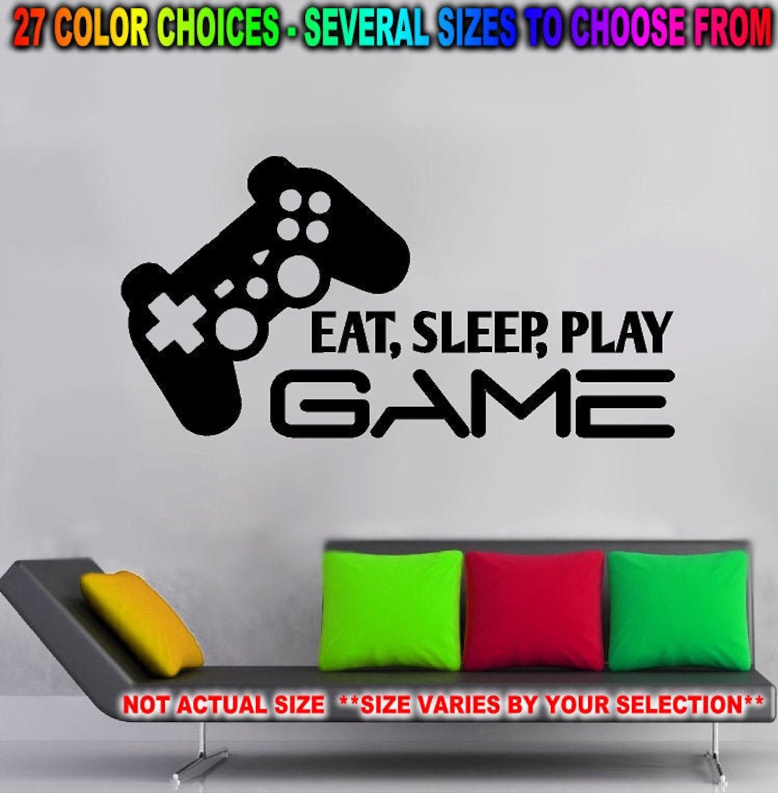 Eat Sleep Play Game Vinyl Decal Wall Art Sticker for Walls Etsy