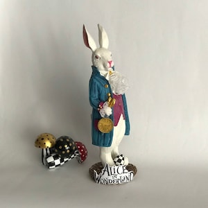 Alice in Wonderland gift, Alice in Wonderland decor, Alice Ornaments , Alice Home decor, Alice birthday gift, Painted Bunny rabbit