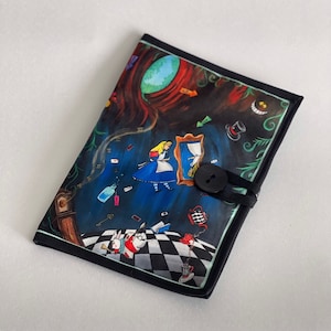 Alice in Wonderland book cover,Alice Book Sleeve,Alice gift,Book protector,holder,Alice in wonderland unique gift,Alicia marks it