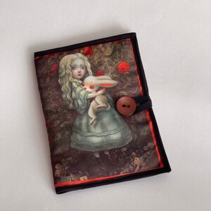 Alice in Wonderland book cover,Alicia marks it,Alice Book Sleeve,Alice gift,Alice in wonderland unique gift,Alice Advantures