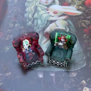 Alice in Wonderland mini chair,Mad Hatter,Red queen,Alice in Wonderland unique home decor,Alice&#39;s Adventures Gift,Alice furniture decoration
