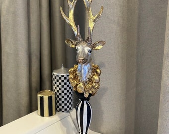 Santa claus figurines,Deer Statue Reindeer Figurines -  Sculpture for Living Room Luxury Home Decoration Holiday decor reindeer