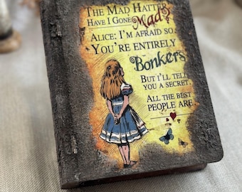 Alice in Wonderland Book Box, Alice in Wonderland Jewellery Box, Alice in Wonderland unique home decor, Alice&#39;s Adventures Gift