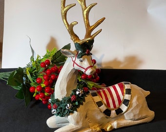 Deer Statue Reindeer Figurines, Sculpture for Living Room, Luxury Home Decoration, Holiday decor reindeer, Christmas ornaments reindeer