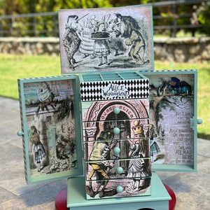 Alice in Wonderland perdonalized design, Alice stories jewellery box,Alice in Wonderland unique home decor,Alice’s Adventures Gift,