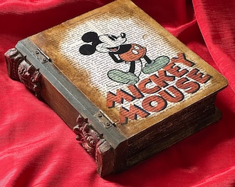 Regalo para ella Joyero vintage de Minnie y Mickey Mouse, decoración de Minnie y Mickey Mouse, caja de recuerdo de Mickey y Minnie Mouse
