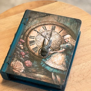 Alice in Wonderland Jewelry Box with Alice and White Rabbit