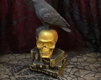 Raven sculpture, Raven, Edgar Poe, Gothic Decor, Crow