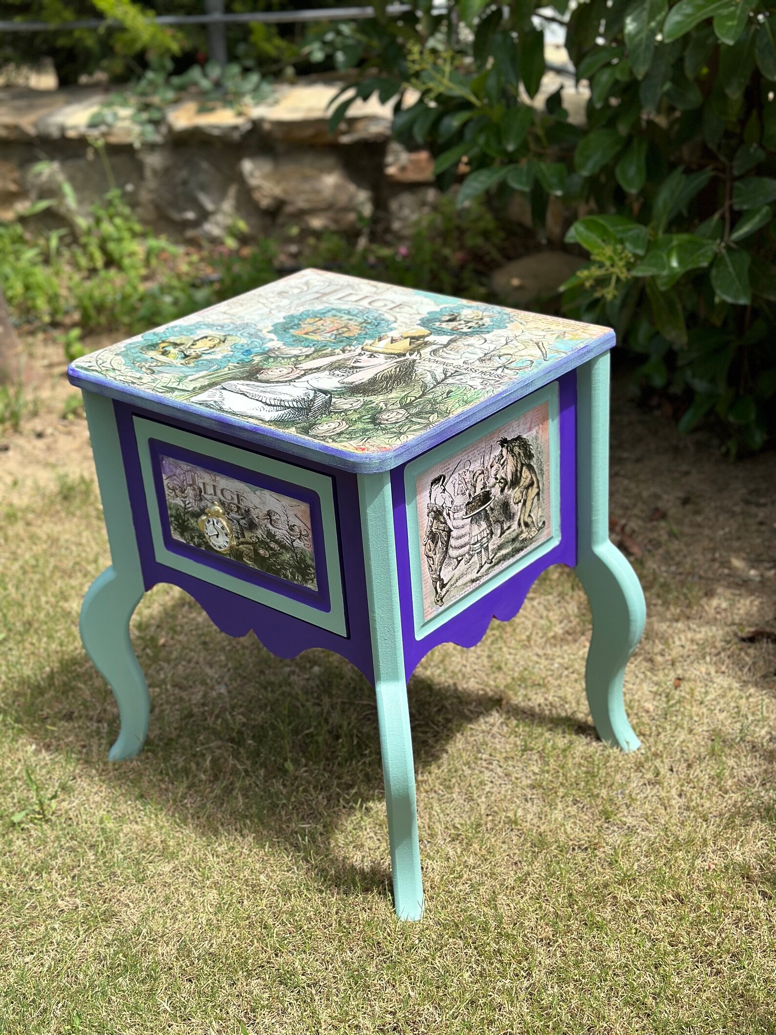 Unique Alice in Wonderland Side Bedside Table , Alice in Wonderland ...