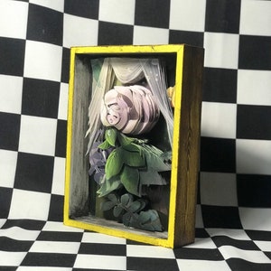 3D Relief Paper White Rose, Talking Flowers home decor,Alice&#39;s Adventures Gift,Alice in Wonderland characters wall or table  decor