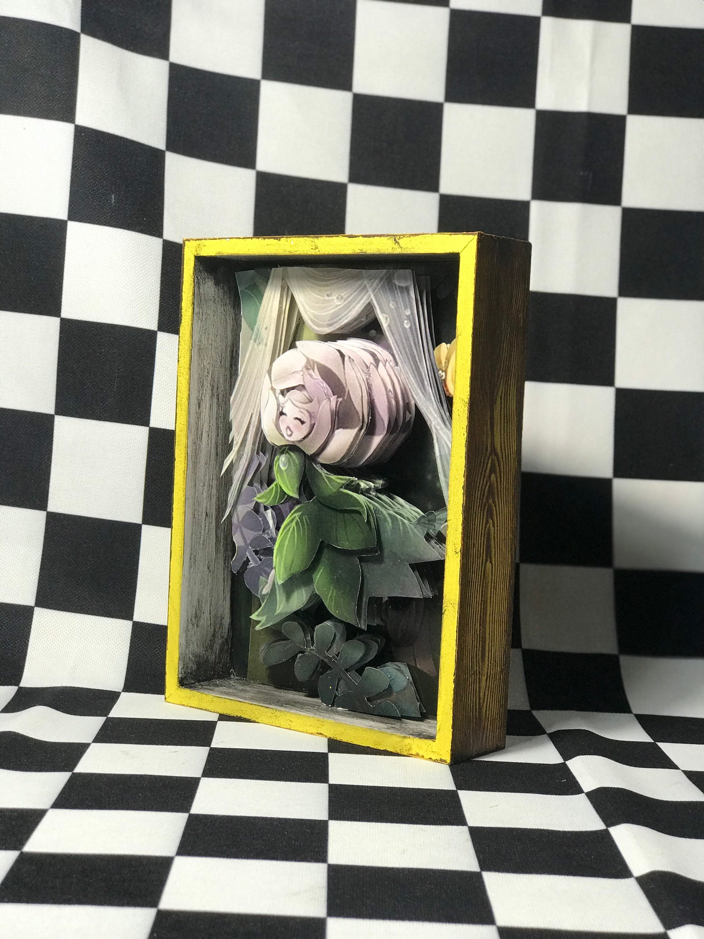 3D Relief Paper White Rose, Talking Flowers home decor,Alice's Adventures Gift,Alice in Wonderland characters wall or table  decor