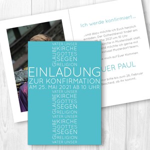 Einladungskarte Konfirmation/Kommunion "Kreuz" // gedruckt // Taufe // verschiedene Formate // individuell