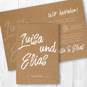 Einladungskarte Hochzeit "You & Me" // gedruckt // verschiedene Formate // Kraftpapier // individuell