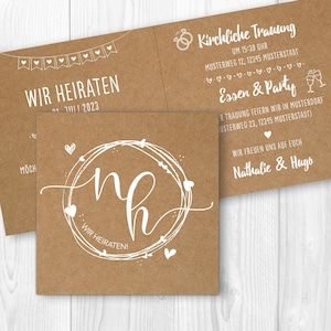 Einladungskarte Hochzeit "Endless Love" // gedruckt // verschiedene Formate // Kraftpapier // individuell