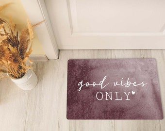 Doormat, Good Vibes Only, different colors, washable and non-slip, borderless