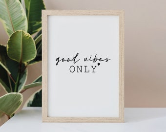 Poster "Good Vibes" // Wall Art // Modern Typographic Print // A4 // A3