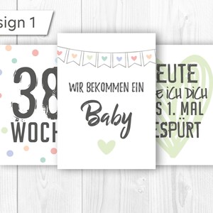37 Meilensteinkarten Schwangerschaft // Design 1, 2 & 3 // Meine Schwangerschaft // Geschenk Schwangerschaft
