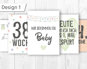 37 Pregnancy Milestone Cards // Design 1, 2 & 3 // My Pregnancy // Pregnancy Gift