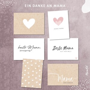 Postkarten 6er Set, Ein Danke an Mama, Grußkarten-Set, bedruckt