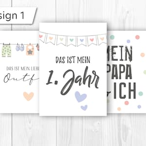 32 Meilensteinkarten Design 1, 2 & 3 // Babys Meilensteine // Nach Geburt // Geschenk Geburt // Mädchen und Jungen // mein erstes Jahr