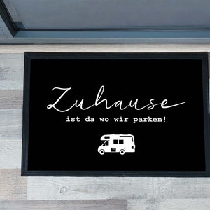 Doormat, Custom Printed, Camping, Home is, Various Colors, Custom, Non-Slip and Washable, with Border