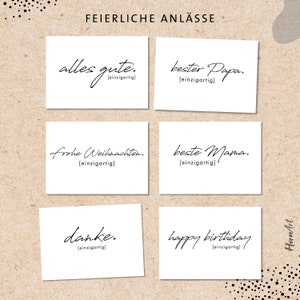 Postkarten 6er Set, Feierliche Anlässe Mix, Grußkarten-Set, bedruckt