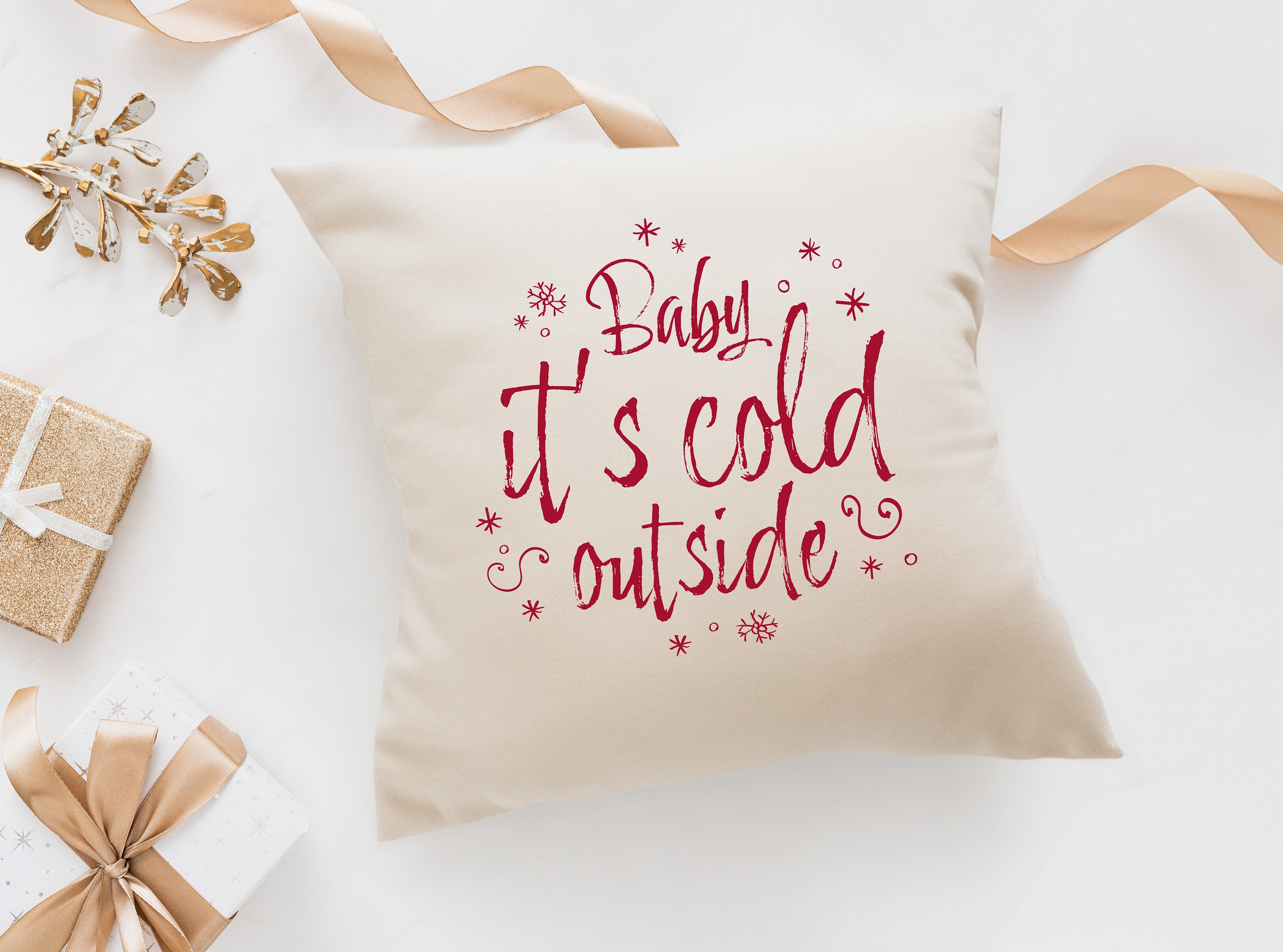 Weihnachten Kissenbezug, Baby it's cold outside
