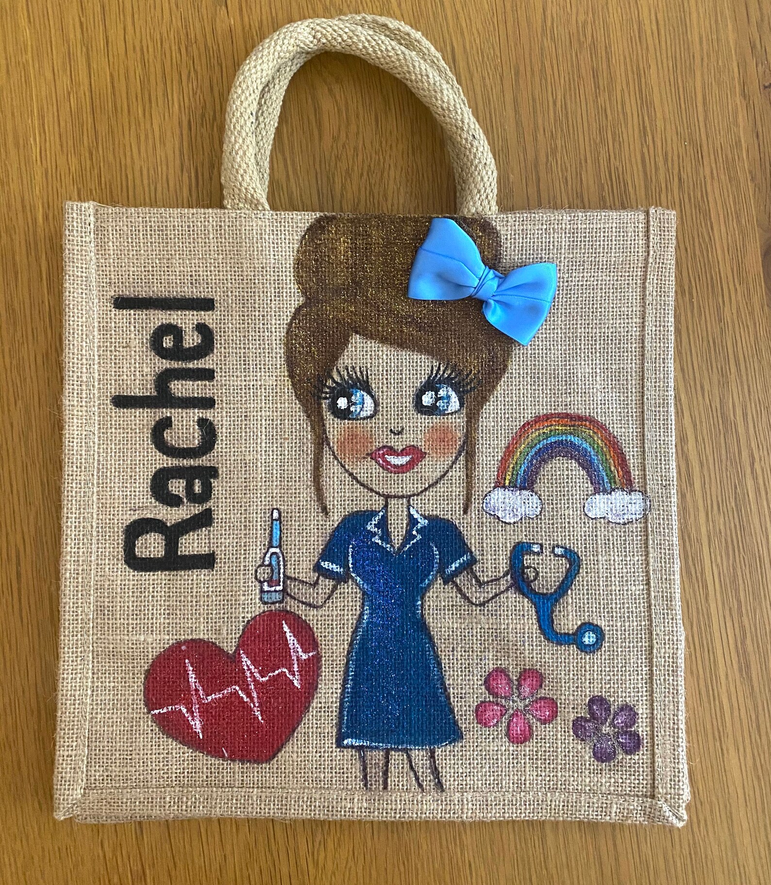 Nurse Personalised Tote Jute Bag. This Bag Especially Designed Etsy