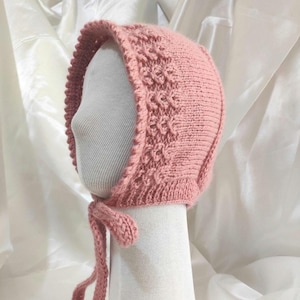 Hand-Knitted Bonnet, Crochet Bonnet Adult, Cozy Crochet Bonnet, Handmade Vintage Hat