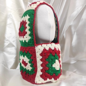 Sparkle Christmas Crochet Balaclava, Crochet Balaclava, Granny Square Balaclava, Unisex Balaclava, Christmas Gift  | Ready To Ship