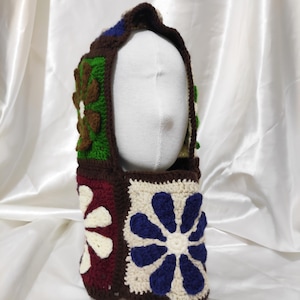 Crochet 3D Flower Balaclava: Granny Square Winter Hat