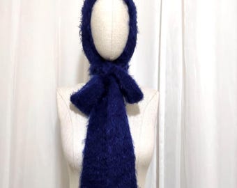Hand-Knitted Hooded Scarf: 18 Different Color Option Cozy Winter Scarf Hat