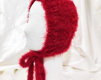 Hand-Knitted Fluffy Bow Tie Bonnet: 18 Different Color Option Cozy Winter Hat