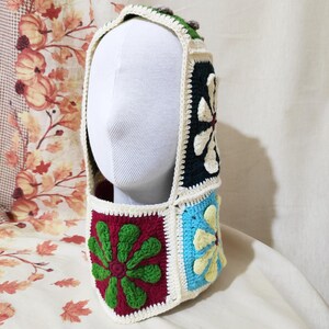 Crochet Cotton Granny Square Balaclava: Handmade Winter Hat