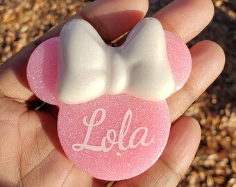 Small Mickey/Minnie name badge or keychain