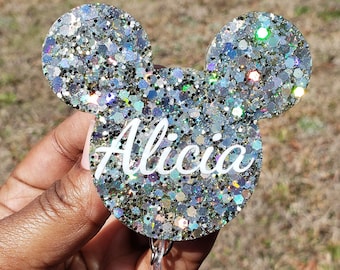 Personalized Mickey/Minnie badge