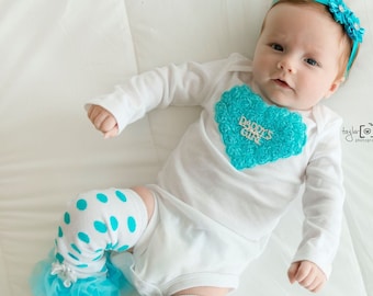 DADDY&#39;S GIRL OUTFIT-I am a Daddy&#39;s Girl-Hospital Outfit-Baby Girl Outfit-Newborn Girl Clothing-Coming Home Outfit-Infant-Aqua-Daddy-Infant