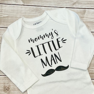 MOMMY&#39;S LITTLE MAN, Baby Boy Bodysuit, Cute Baby Bodysuit, Funny Baby Bodysuits, Little Man, Baby Boy Gift, Baby Boy Outfit, Boys Shirt,Baby