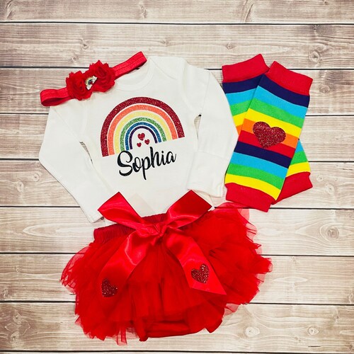 Our Rainbow Baby Girl Coming Home Outfit Personalized Etsy
