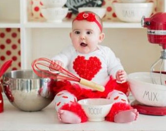 GIRLS FIRST VALENTINES Day Outfit-Valentine's Day Baby Outfit-Valentine Baby Photo Prop, Valentine's Day Bodysuit, My First Valentines Day,