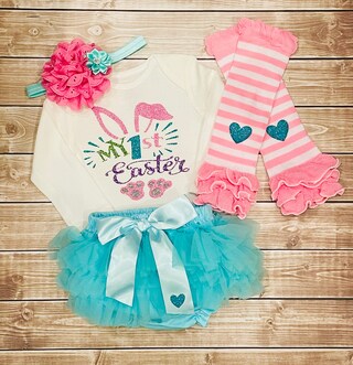JLKGICF My First Easter Baby Girl Boy Outfit Neonato Ricamo