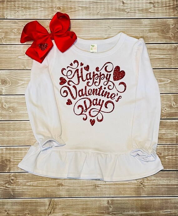 GIRLS VALENTINE SHIRT Girls Valentine Day Top Girls Happy Valentines Day Clothing Valentine Shirt Heart Shirt Toddler Valentine Outfit Etsy