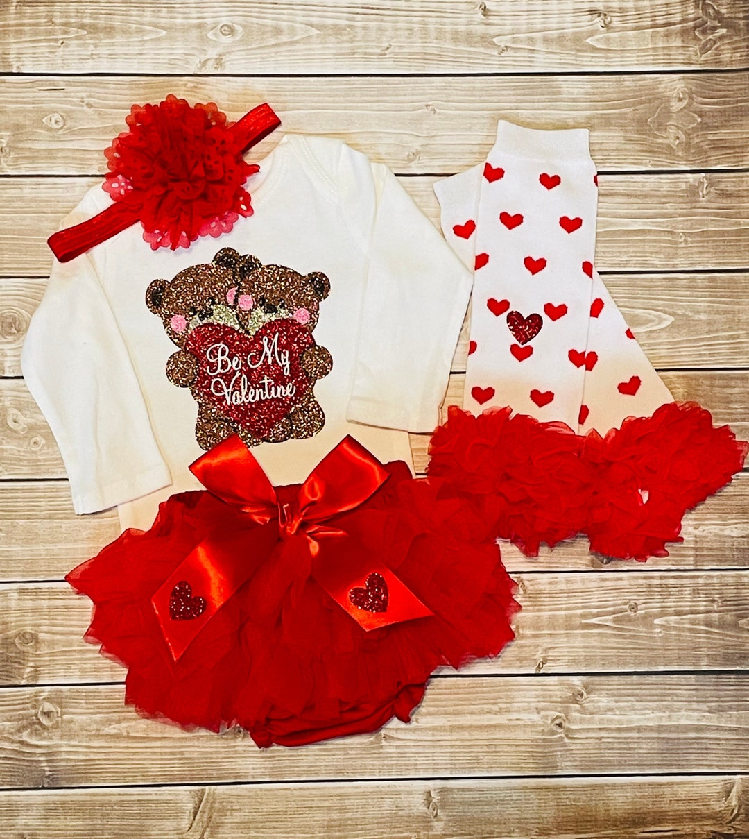BABY GIRL VALENTINES Outfit, Infant Valentine Set, Baby Girl First