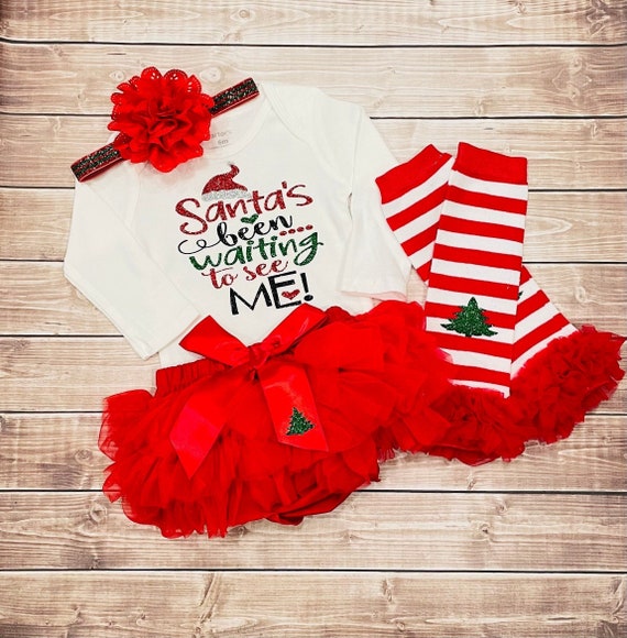SANTA Has BEEN WAITING to See Me, Baby Girls Christmas Outfit