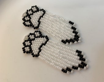 Blue Black Seed Bead Wolf PAW Print Black Belly Ring KEZ-1788 Blue Black Seed Bead Wolf PAW Print Black Belly Ring KEZ-1788