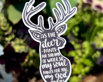 Deer Psalm 42:1 Sticker | Christian Laptop Decal