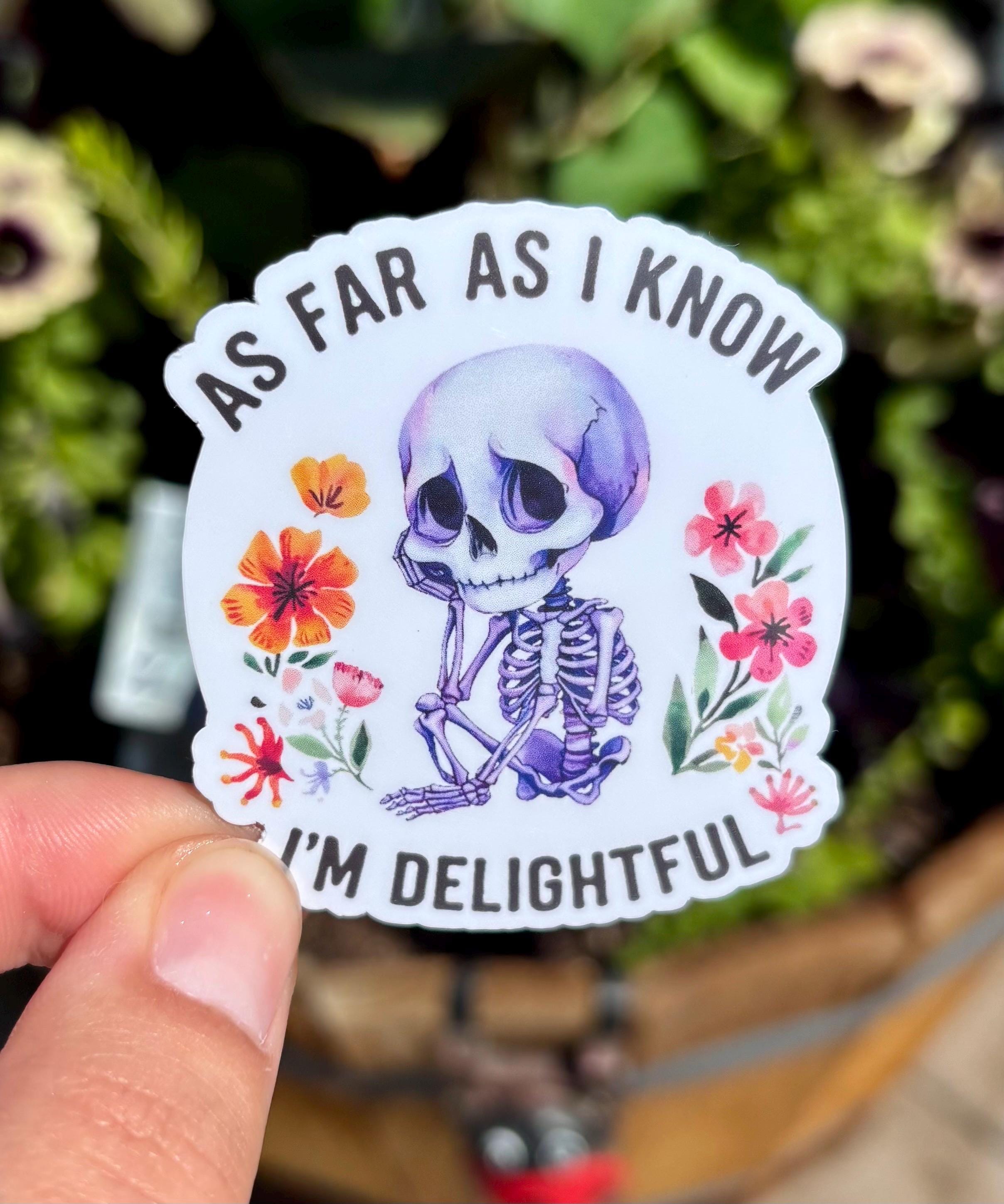 Delightful Skeleton Floral Sticker | Funny Laptop Decal - Etsy
