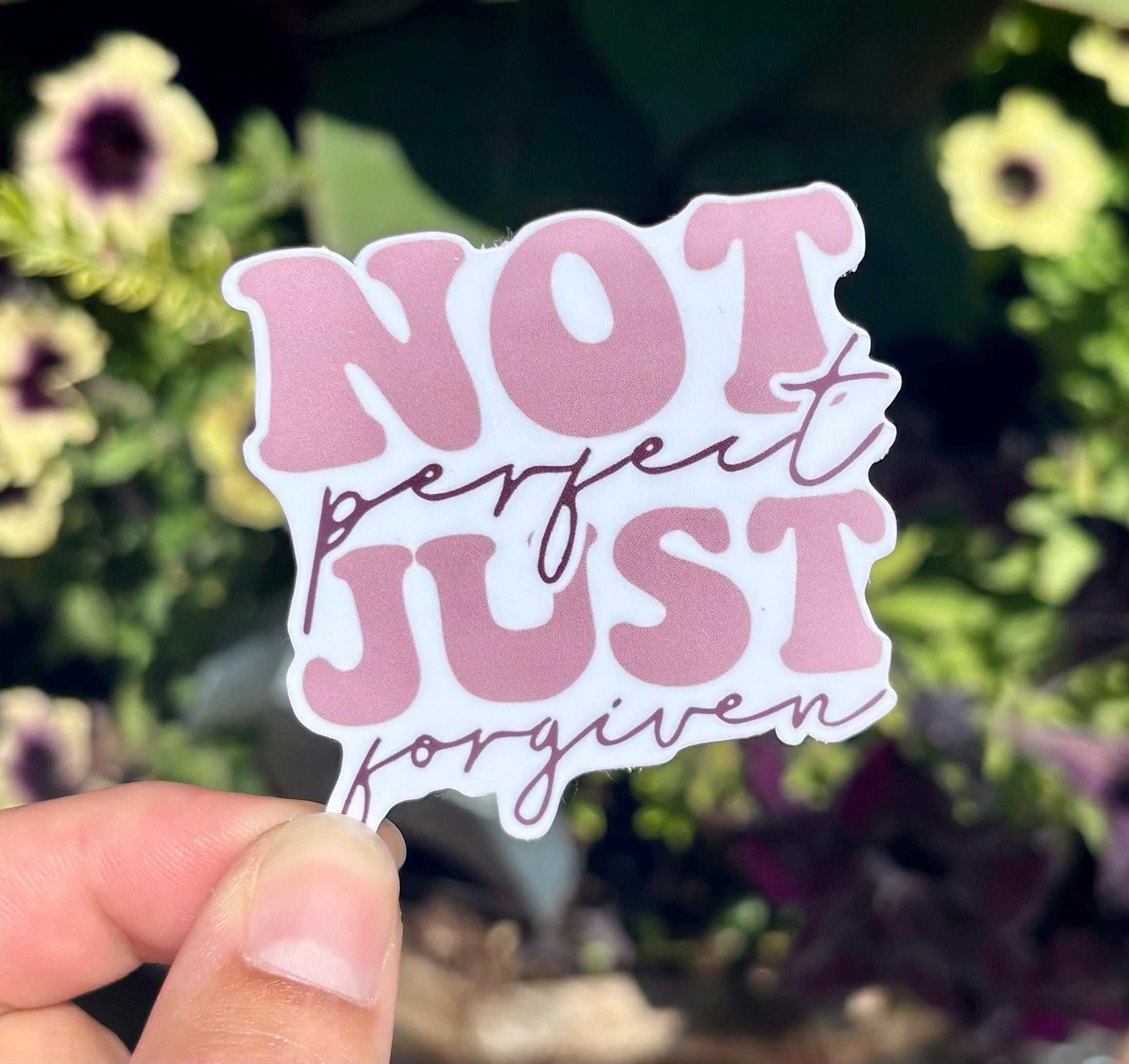 Forgiven Sticker Not Perfect Just Forgiven Sticker | Bible Verse | Christian Sticker ...