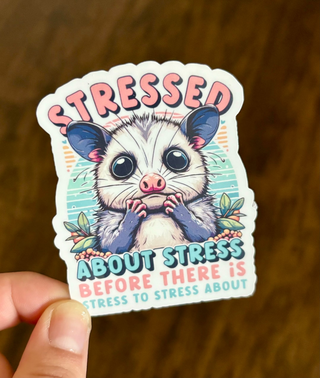 Stressed Opossum Sticker | Funny, Sarcastic Laptop Decal - Etsy